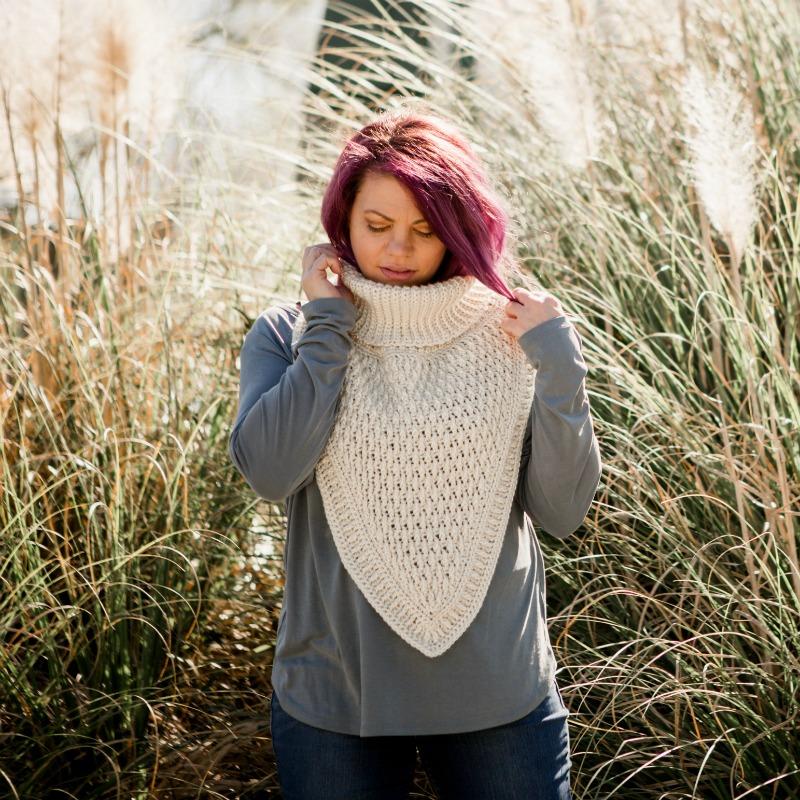 Free Textured Triangle Cowl - Balsam Alpine Cowl