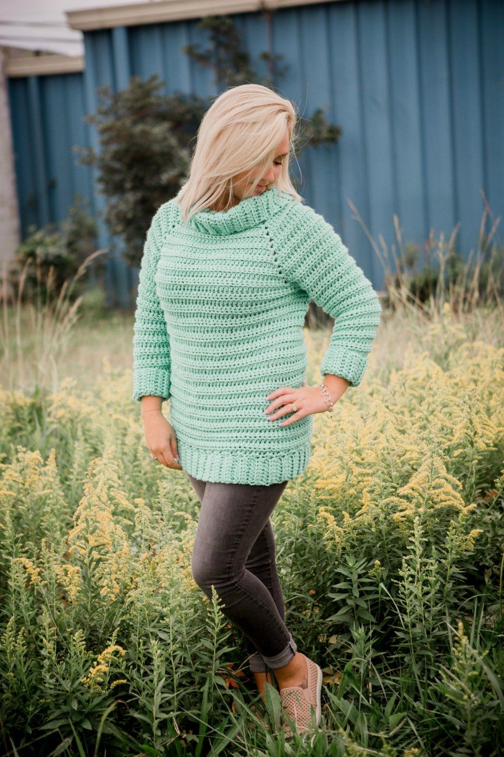Free Crochet Cowl Neck Sweater - Super Comfy for Rainy Days Ahead