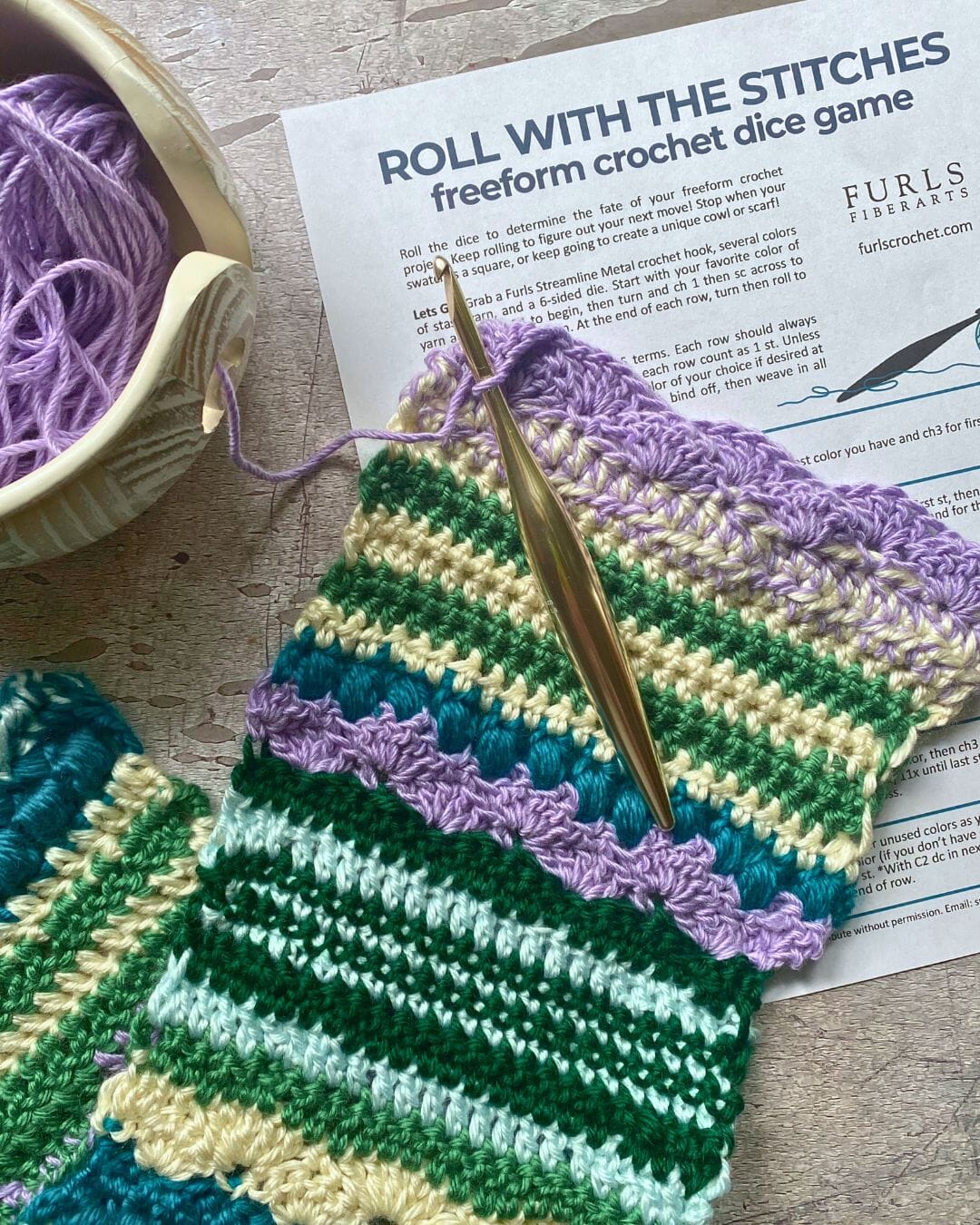 Roll With the Stitches: A Freeform Crochet Dice Game for Stash-Busting Fun