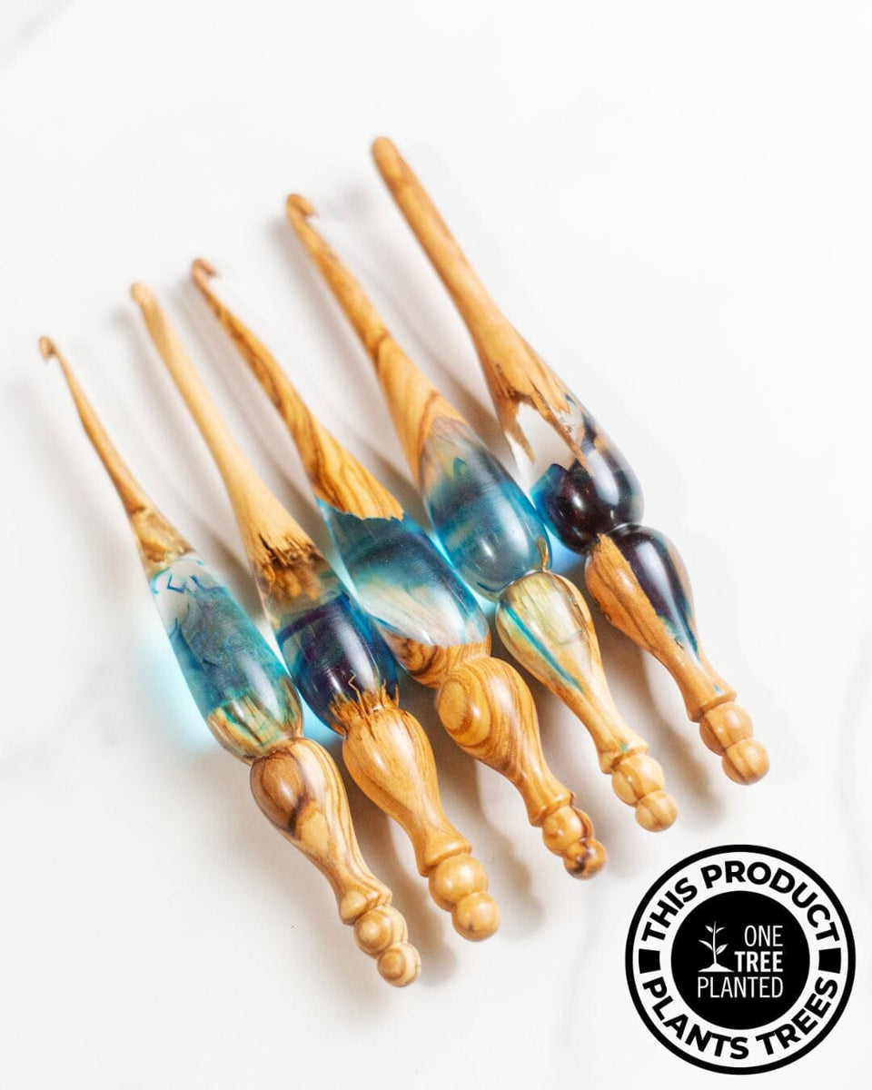 Limited Edition Azure + Olivewood Alpha Series® Crochet Hook