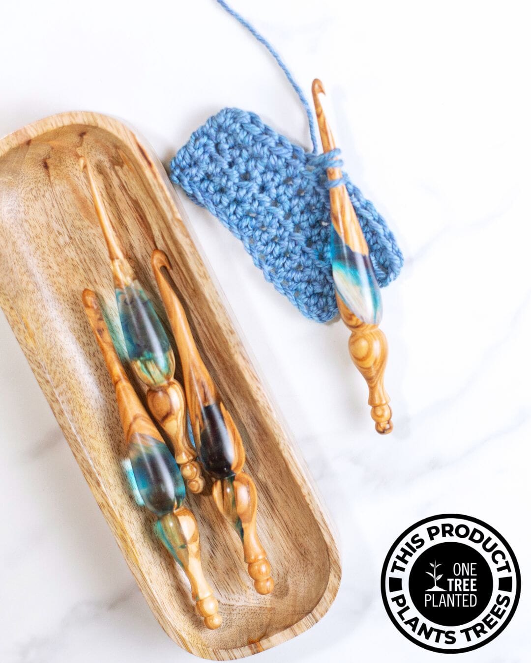 Limited Edition Azure + Olivewood Alpha Series Crochet Hook