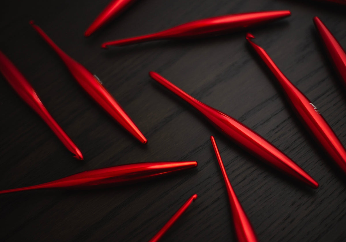 Limited Edition Red Streamline Metal Crochet Hooks – FurlsCrochet