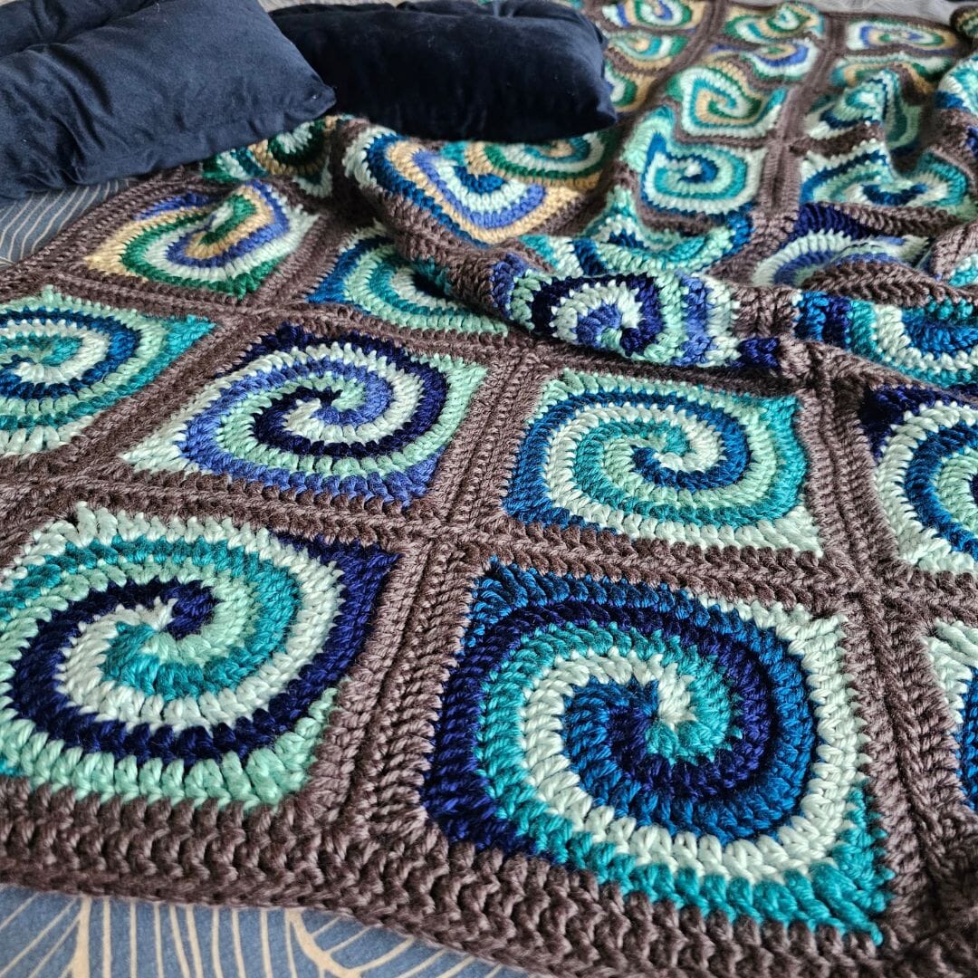Spiraling Blocks Blanket Wander Kit Wander Pattern Kit FurlsCrochet