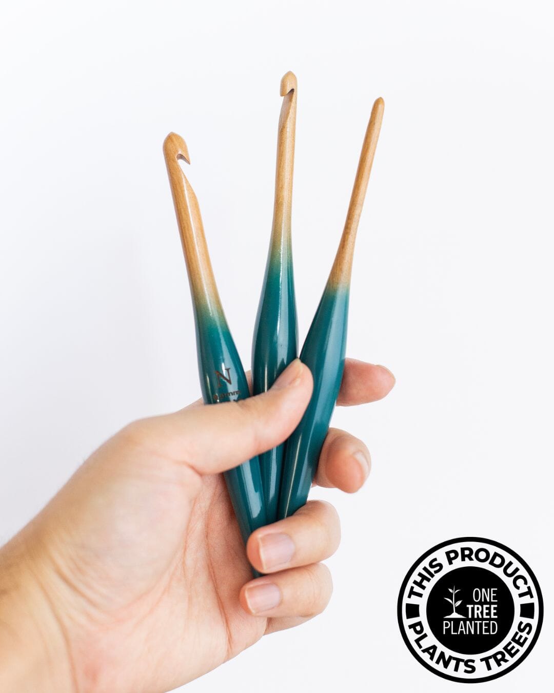 Limited Edition Teal Ombre Streamline Wood Crochet Hooks