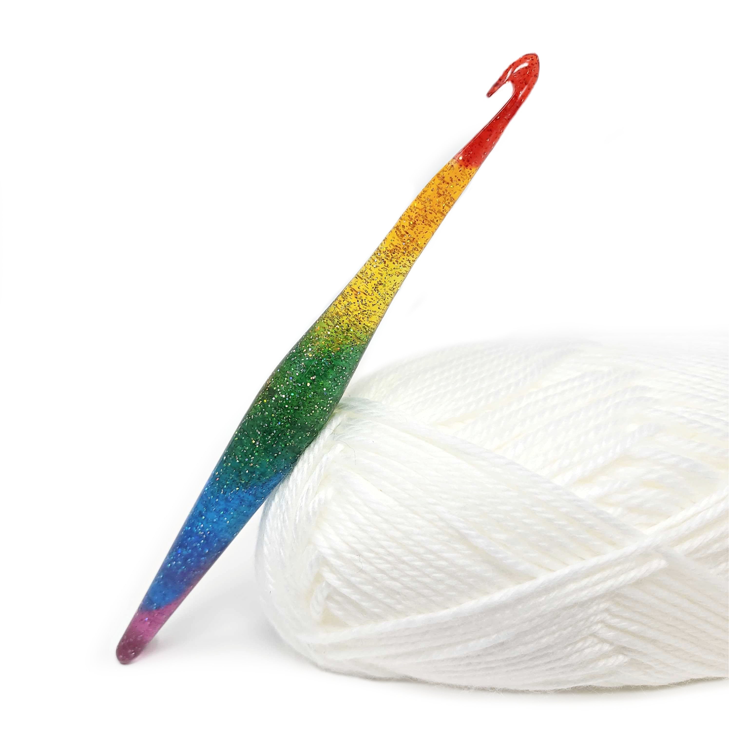 Limited Edition Teal Streamline Glitter Crochet Hooks