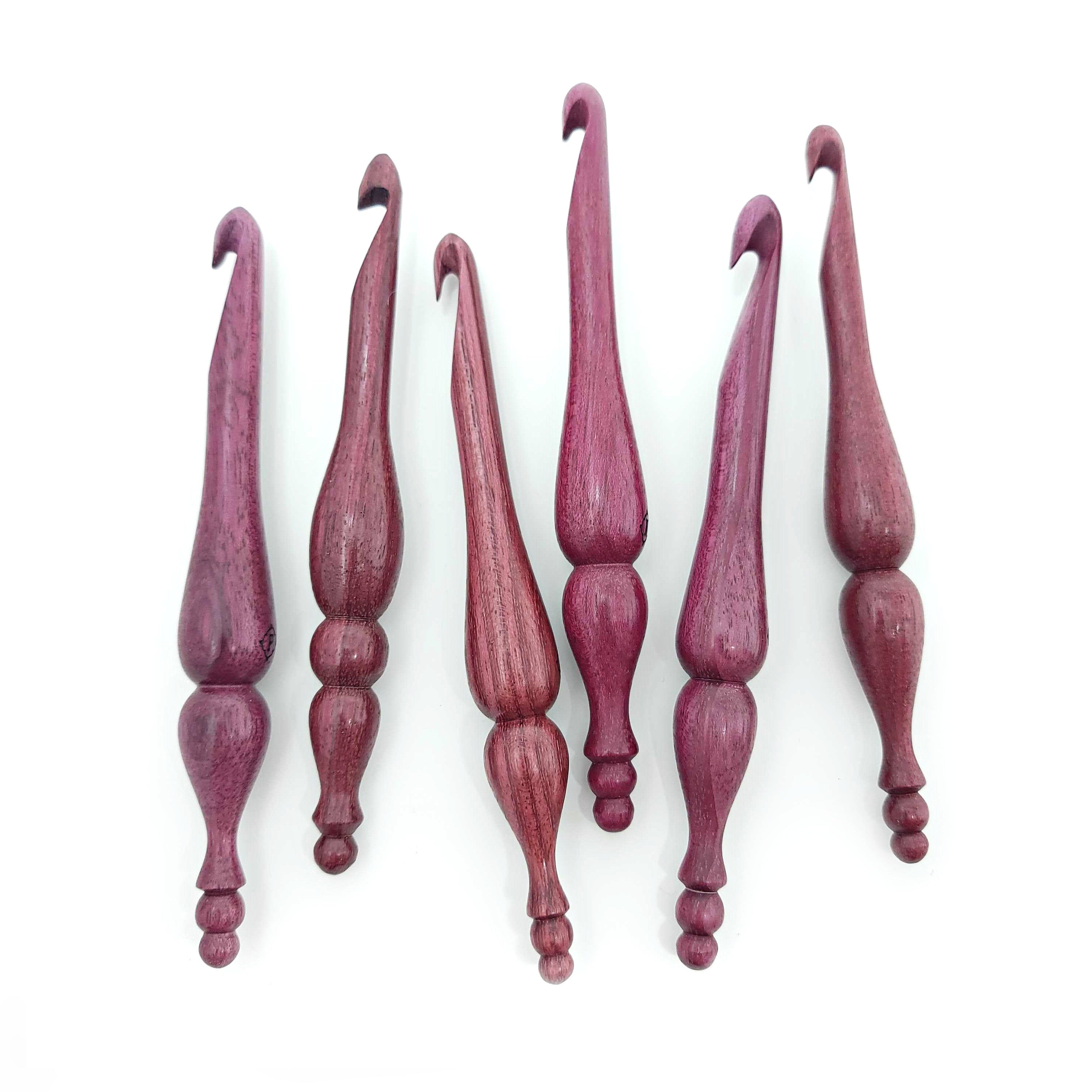 Alpha Series Purpleheart Handmade Wood Crochet Hook
