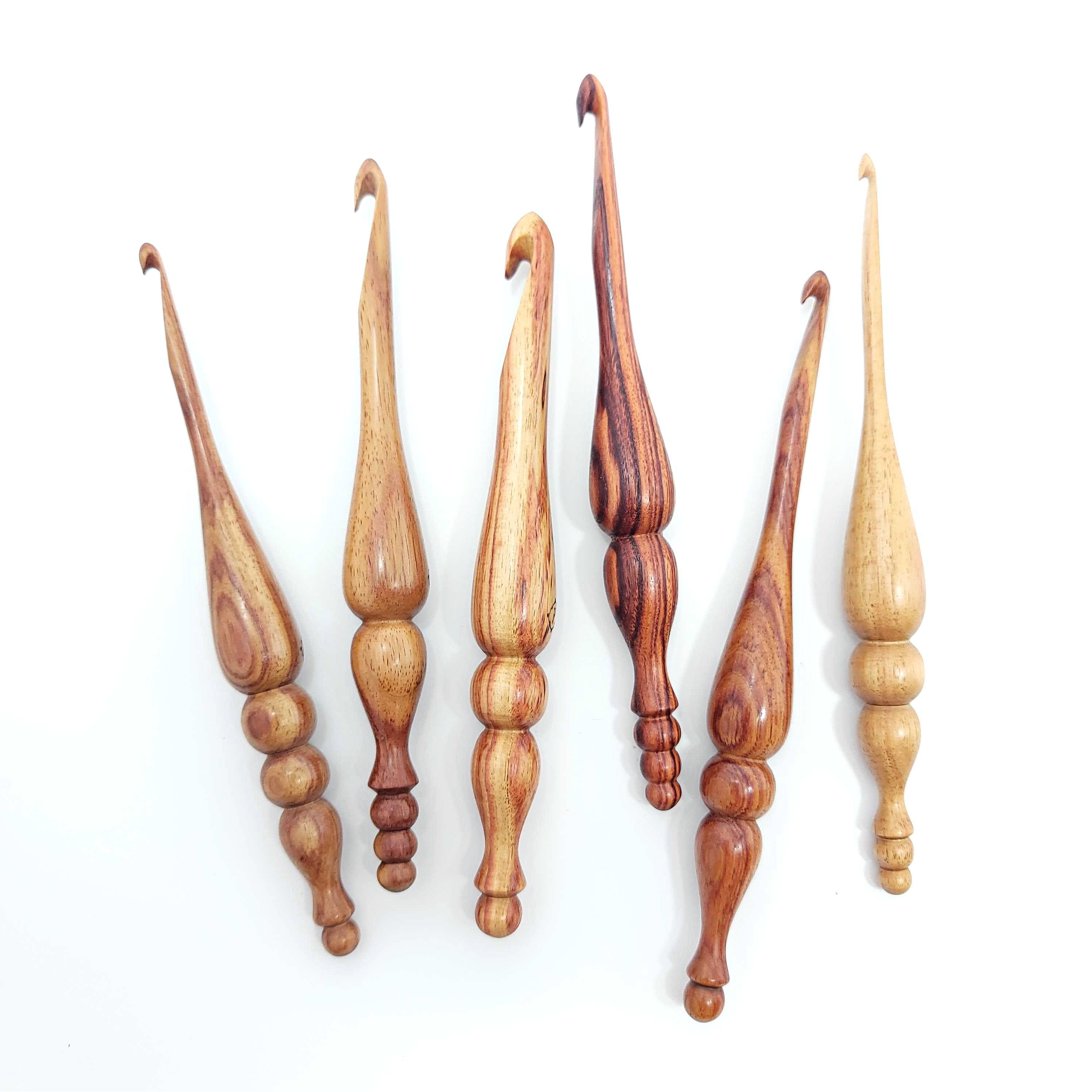 Alpha Series Tulipwood Handmade Wood Crochet Hook