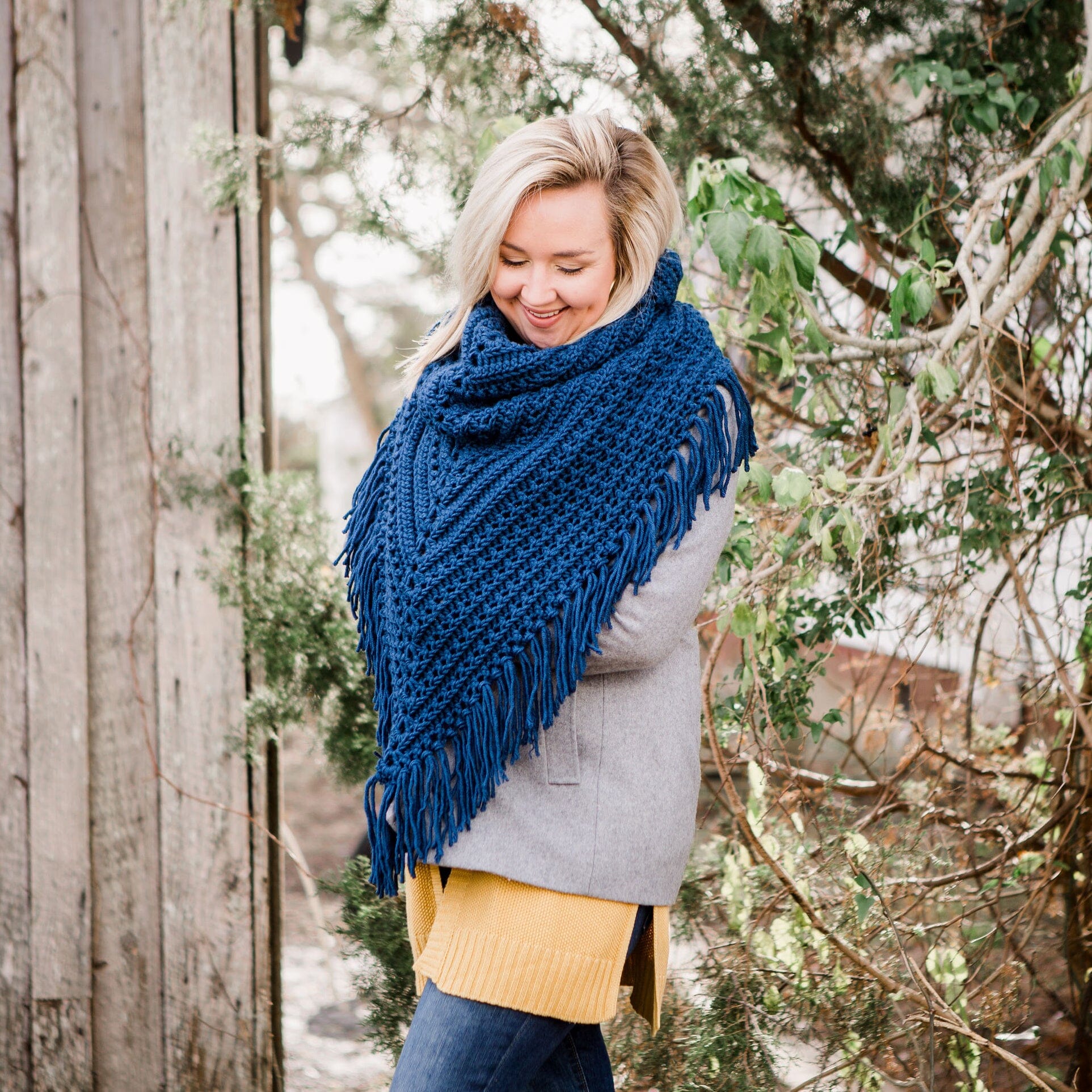 Free Crochet Triangle Scarf Pattern- Huckleberry Scarf- January CAL ...