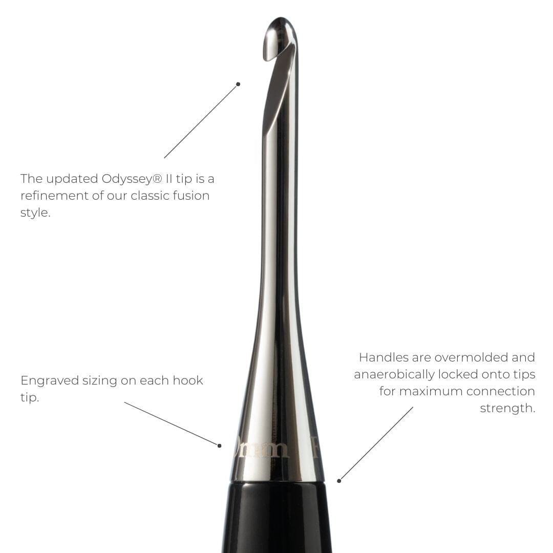 Odyssey® II Crochet Hook in Noir Odyssey II FurlsCrochet 