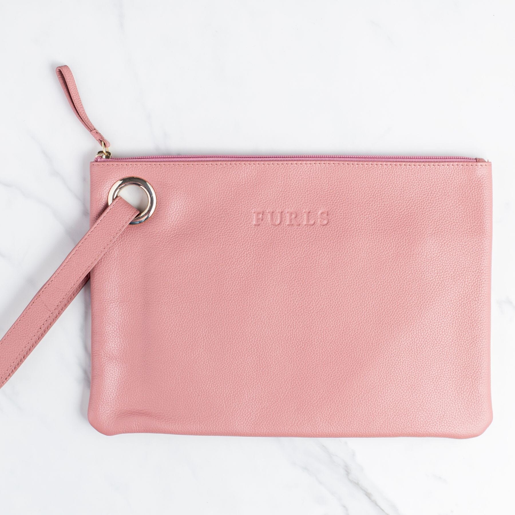 Blair Leather Hook Clutch Travel Accessories FurlsCrochet Pink 
