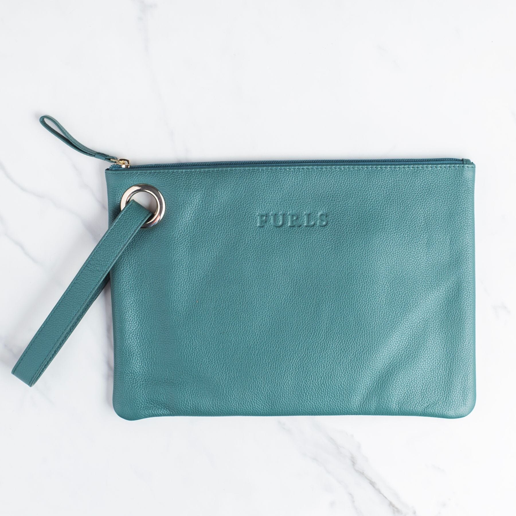 Blair Leather Hook Clutch Travel Accessories FurlsCrochet Teal 