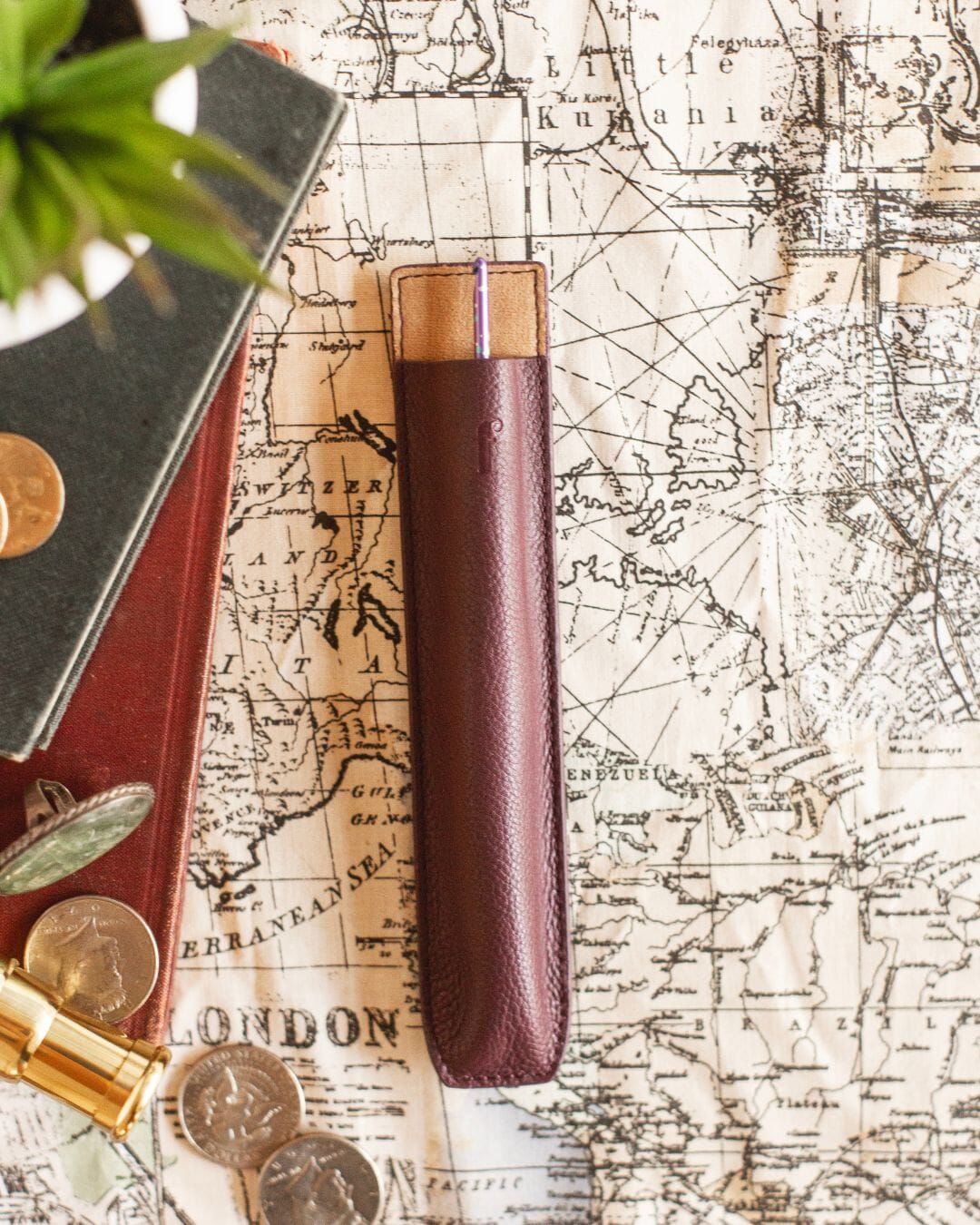 Companion Crochet Hook Sleeve in Leather Travel Accessories FurlsCrochet Plum 