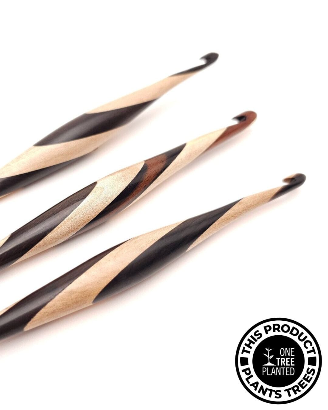 Ebony and Maple Striped Streamline Wood Crochet Hook Streamline Wood FurlsCrochet 