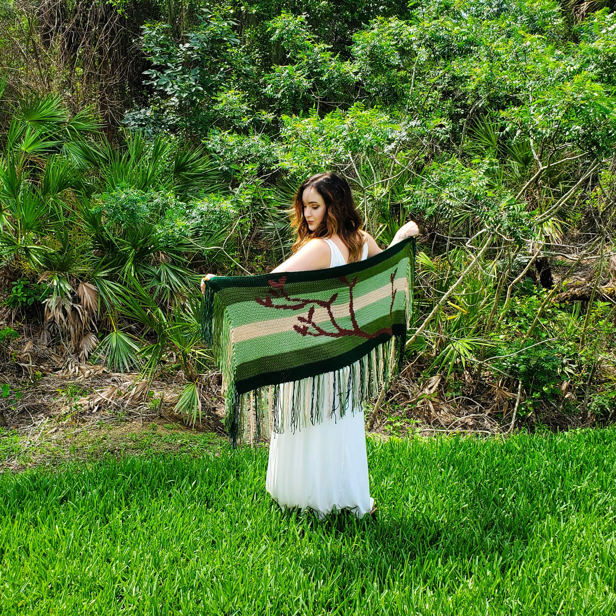 Flora Shawl Wander Kit Furls Crochet in Canopy Palette