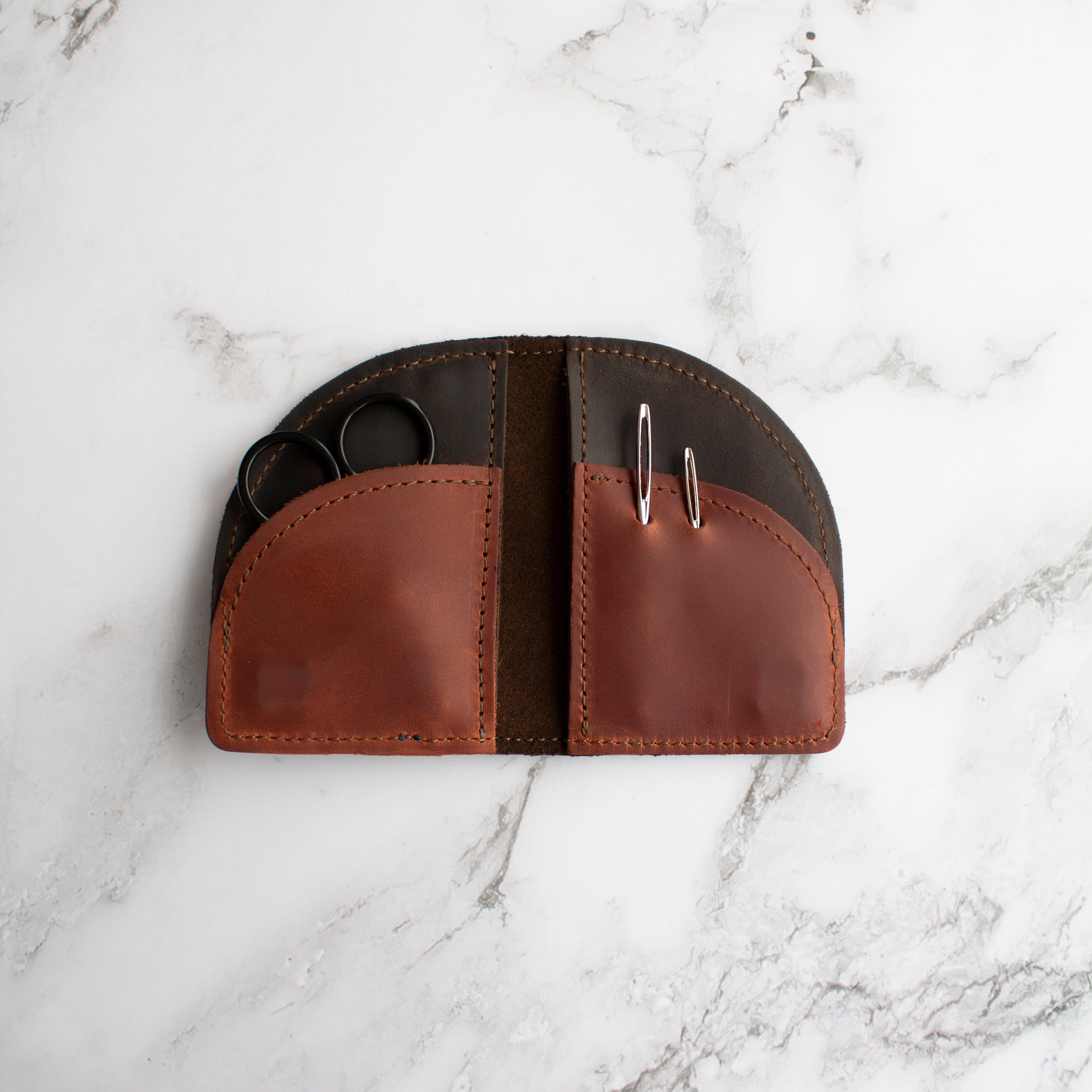 Thread & Maple Leather On the Go Travel Accessories FurlsCrochet Chocolate 