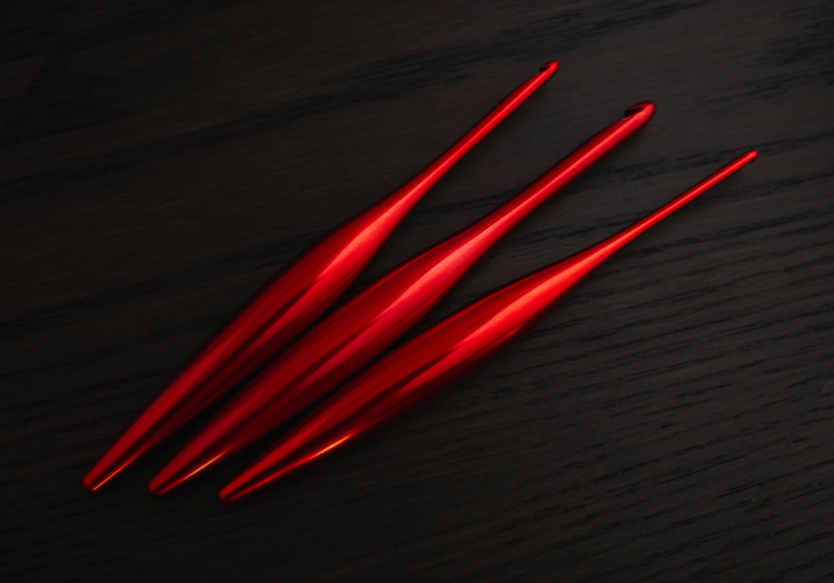 Limited Edition Red Streamline Metal Crochet Hooks – FurlsCrochet