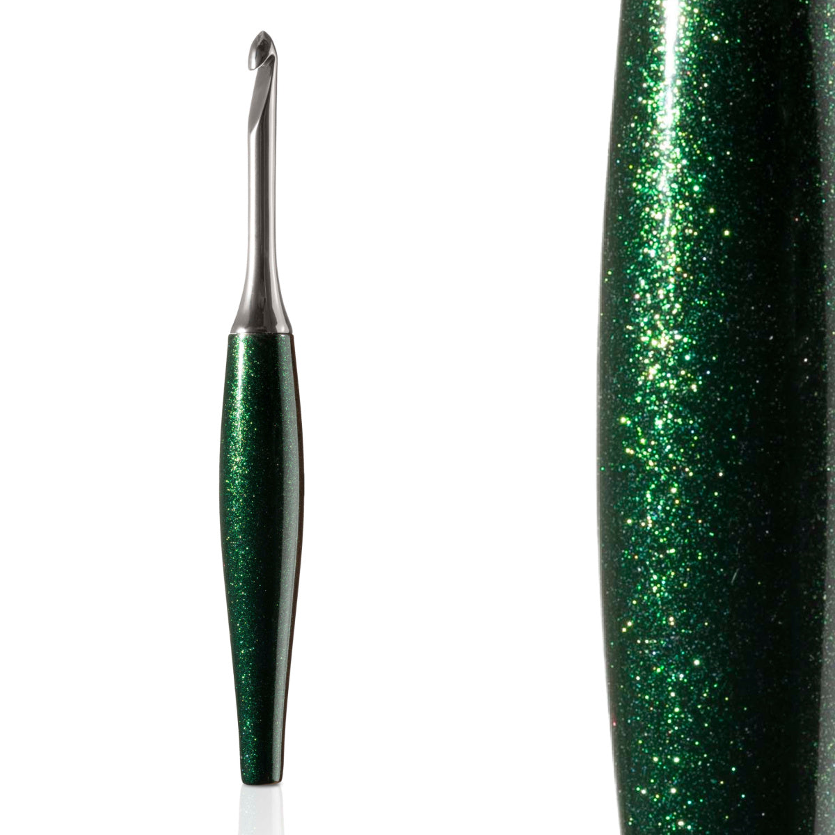 Emerald &amp; Nickel Crochet Hook Odyssey Nickel Hook Furls 2.25mm (B) Emerald 