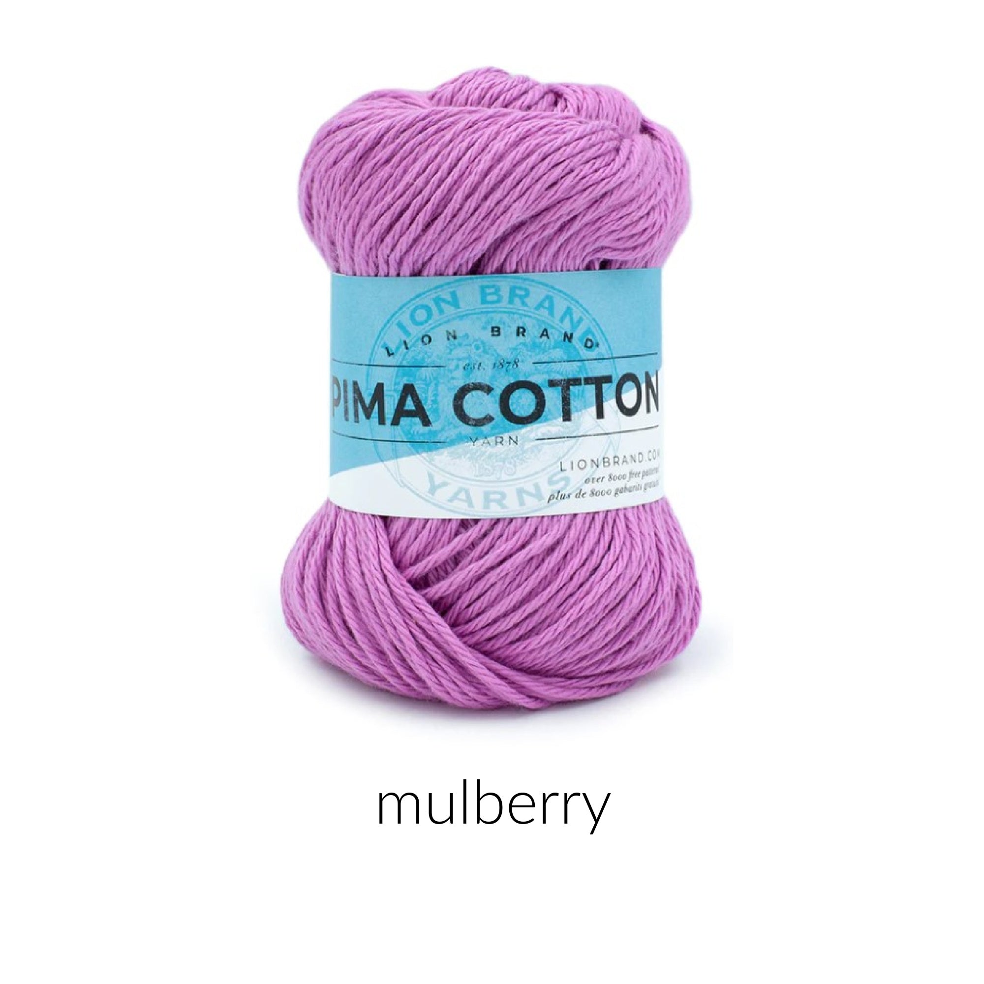 Lion Brand Yarn Pima Cotton Yarn FurlsCrochet Mulberry 