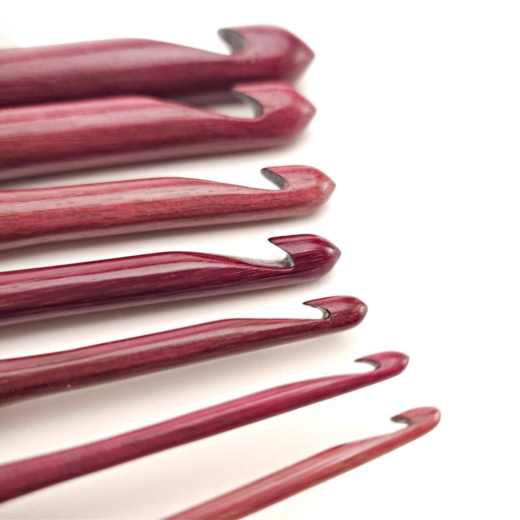 Purpleheart Streamline Wood Crochet Hooks FurlsCrochet