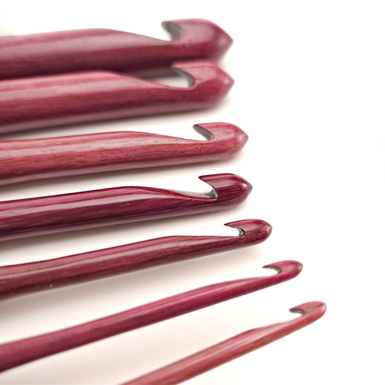 Purpleheart Streamline Wood Crochet Hooks FurlsCrochet