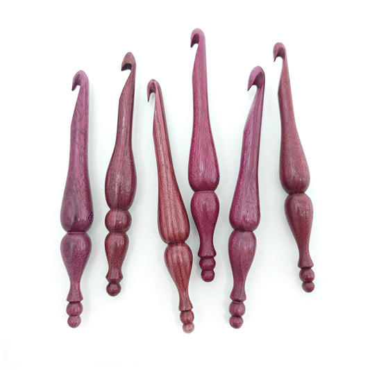 Alpha Series Purpleheart Handmade Wood Crochet Hook Alpha Hook Furls 